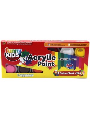 Rich Funny Kids Akrilik Boya Seti 12 Renk 15 ml