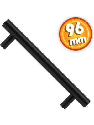 Nzb Mobilya Dolap Kapak Çekmece Kulpu Kulb 96 mm Mat Siyah Metal Kulp