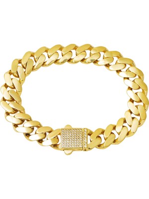 Bilezikci Taşlı Tokalı Gurmet Zincir Altın Bileklik