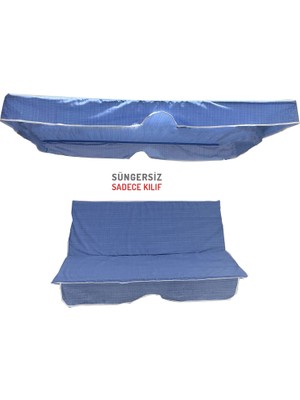 Nelson Bahçe Salıncağı Minder Kılıfı 2 Kişilik (Süngersiz)Vip Minder-Mavi Çizgili