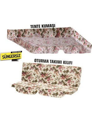 Nelson Gölgelikli 2 Kişilik Salıncak Minder Kılıfı (Süngersiz) Ingiliz Gülü