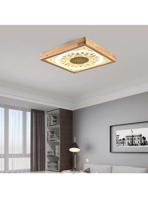 Wood Design World Ahşap Çerçeve Tavan LED Aydınlatma Avize