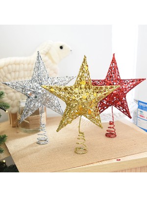 Glitter Demir Yıldız Noel Ağacı Top Dekorasyon Süs, Boyut: 30CM x 25CM(Yurt Dışından)