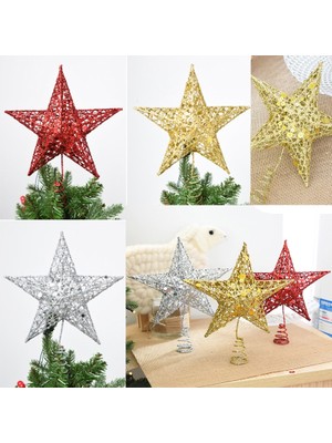 Glitter Demir Yıldız Noel Ağacı Top Dekorasyon Süs, Boyut: 30CM x 25CM(Yurt Dışından)