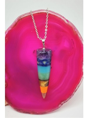 Bade Accessories Çakra Piramit Doğaltaş Kolye + Zincir