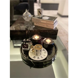 Voodo Concept Alexander Black Mermer Tepsi + 2 Adet Mumluk + English Home Koku Hediyeli Set