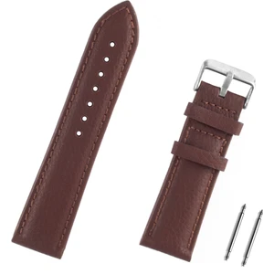 22MM Açık Kahverengi Taba Floter Deri Saat Kordonu Kayış