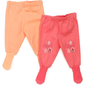 HelloBaby Basic Kız Bebek 2li Çoraplı Pijama Pantolon