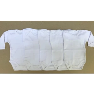 Özdemirli Bebe Uzun Kollu Çıtçıtlı Bebek Badisi Beyaz Renk Zıbın (5'li Paket) 0-48 Ay Arası