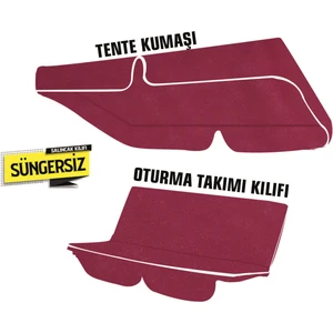 Gölgelikli 2 Kişilik Salıncak Minder Kılıfı (Süngersiz) Bordo