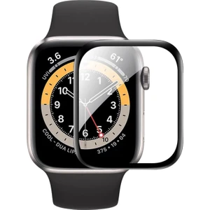 Apple Watch Ultra 49 mm Tam Kaplayan Kavisli Ekran Koruyucu 3D Pet Film - Siyah