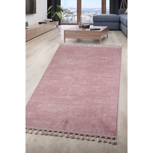 Bonny Home Nova Pudra Leke Tutmaz Yıkanabilir Kaymaz Halı Yumuşak Püsküllü Saçaklı Lüks Yolluk