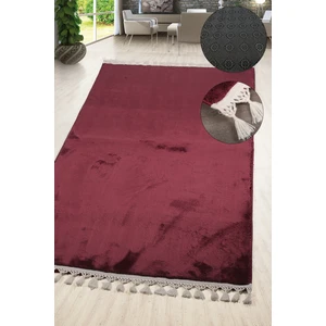 Bonny Home Relax Mürdüm Saçaklı Leke Tutmaz Yumuşak Kaymaz Taban Modern Yıkanabilir Yolluk