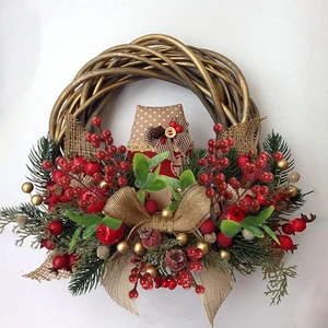 Yapay Çiçek Çam Dallı Kokina 9 Dal Lı Demet 25*30CM Yılbaşı Çiçeği Red Berry