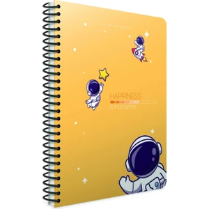 Happıness Spiralli Karton Kapak A5 80 Yaprak Kareli Defter