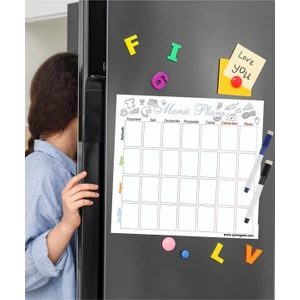 Ay Magnet Hafalık Menü Magnet Planlayıcı , Katlanabilir Silinebilir Mıknatıslı Yazı Tahtası Pano + 2 Kalem