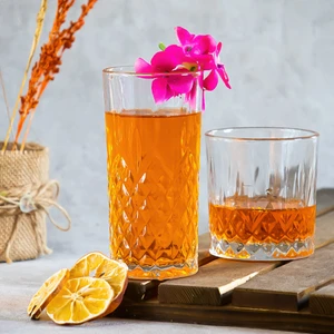 Odin 12 Parça Şeffaf Desenli Cam Bardak Seti 365 ml