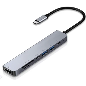 7'si 1 Arada Usb-C Hub Tip C Adaptörü Macbook Pro/Air İçin USB 3.0 4K HDMI Çoklu Bağlantı Noktası (Yurt Dışından)