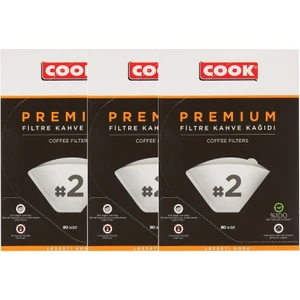 Premium Filtre Kahve Kağıdı - Ebat 2 (3 Paket 240 Adet)