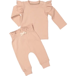 Gots Sertifikalı %100 Organik Pamuk Fırfırlı Sweatshirt ve Pantolon Takım (0-4yaş)