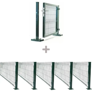 5 ‘li Panel Çit Takım Yeşil (12.5 Mt) + Panel Çit Göbek Kilitli Kapı Avantaj Paketi