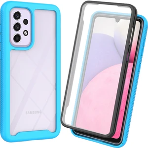 Samsung Galaxy A33 5g İçin Bumper Yerleşik Ekran 360 Tam Koruma Kılıf Kapaklı - Mavi (Yurt Dışından)