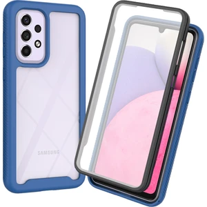 Samsung Galaxy A33 5g İçin Bumper Yerleşik Ekran 360 Tam Koruma Kılıf Kapaklı - Lacivert (Yurt Dışından)
