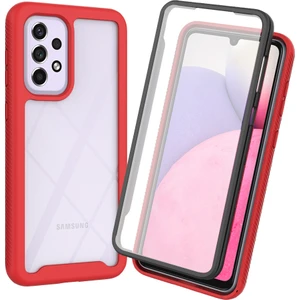 Samsung Galaxy A33 5g İçin Bumper Yerleşik Ekran 360 Tam Koruma Kılıf Kapaklı - Kırmızı (Yurt Dışından)