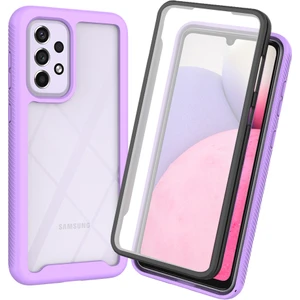 Samsung Galaxy A33 5g İçin Bumper Yerleşik Ekran 360 Tam Koruma Kılıf Kapaklı - Mor (Yurt Dışından)