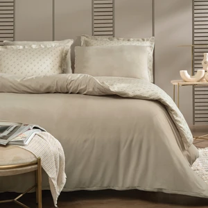 Bedding CharMe Arwin Çift Kişilik Kadife Saten Nevresim Takımı - Vizon
