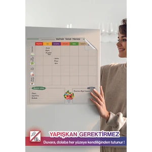 Pi Papers Haftalık Yemek Menüsü Planlayıcı Yapışkansız Tutunan Statik, Yeri Değiştirilebilir Akıllı Kağıt