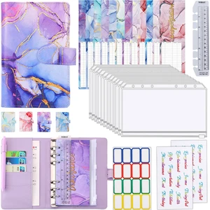 A6 Mermer Desenli Defter Bağlayıcı Bütçe Planlayıcı Para Düzenleyici (Yurt Dışından)