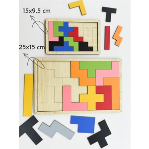 Eska Events Ahşap Tetris Puzzle - Blok Puzzle Zeka Oyuncağı 2'li Set