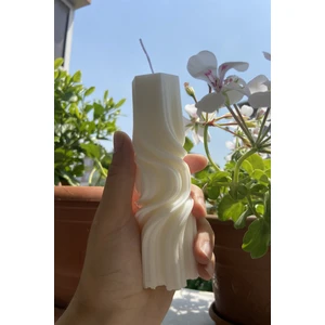Cage Art Studio Dekoratif Desenli Uzun Kartanesi Mum - Snowflake Kokulu Vegan Soya Wax Mumu