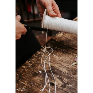 Cage Art Studio Mumlanmış Mum Fitili 10 Metre ( Mum Yapım Malzemesi ) - Candle Wick