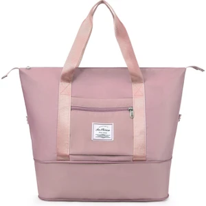 Su Geçirmez Katlanabilir Büyük Kapasiteli Spor Tote Çanta  - Pembe (Yurt Dışından)