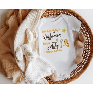 Niles Baby Design For Baby Niles Baby Design For Baby Selam Dünya Halamın Biricik Aşkı Olmaya Geldim Yazılı Kısa Kol Zıbın
