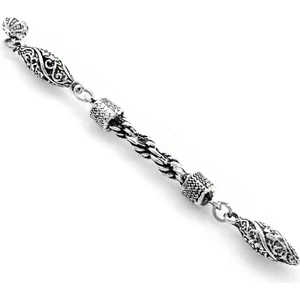 Ergenekon Aksesuar Kurşun Gümüş Renk Kararmaz Metal Halat Püskül