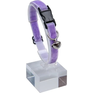 Kadife Zilli Kedi Tasması 22-30 cm Lila