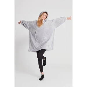 Oversize Giyilebilir Battaniye Tek Beden Çok Rahat Unisex Hoodie Peluş Kapüşonlu Sweatshirt
