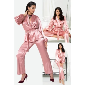 for you in&out 2'li Hem İçeride Hem Dışarıda Gül Kurusu Pijama Takım S27390