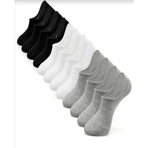 Herosa Tekstil 10'lu Unisex Siyah Beyaz ve Gri Sneaker Çorap