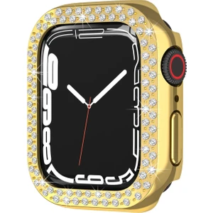 Galvanik Pc Çift Satırlar Elmas Koruyucu Kılıf Apple Watch Series 7 45MM (Yurt Dışından)