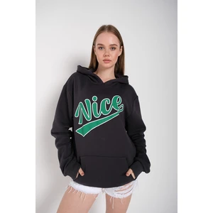 Kadın Oversize Nice Baskılı Sweatshirt