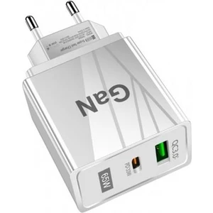 65W Gan Qc3.0 Pd Hızlı Başlığı 65W Gan Type-C + USB Şarj Adaptörü