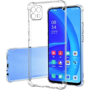 Caseart Oppo A15S Kapak Kamera Korumalı Antişok Airbag Köşe Korumalı Silikon Şeffaf Kılıf