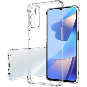 Caseart Oppo A16 Kapak Kamera Korumalı Antişok Airbag Köşe Korumalı Silikon Şeffaf Kılıf