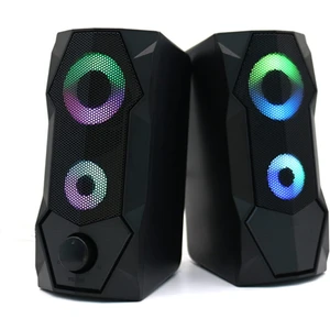 Bilgisayar Hoparlörü Rgb Işıklı 2.0 USB Oyun Stereo Kablolu Pc Hoparlör 3.5mm Aux Girişi Gaming Oyuncu Speaker