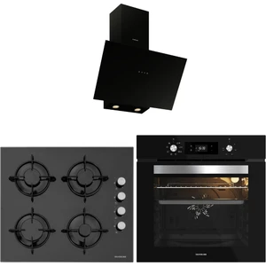 Siyah Cam Ankastre Set 3481 Flam Davlumbaz - CS5349B01 Ocak - BO65E4B01 Fırın