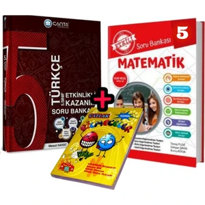 Çanta Yayınları 5. Sınıf Türkçe Etkinlikli Kazanım Soru Bankası+Matematik 5 soru+Bilmeceler kitabı